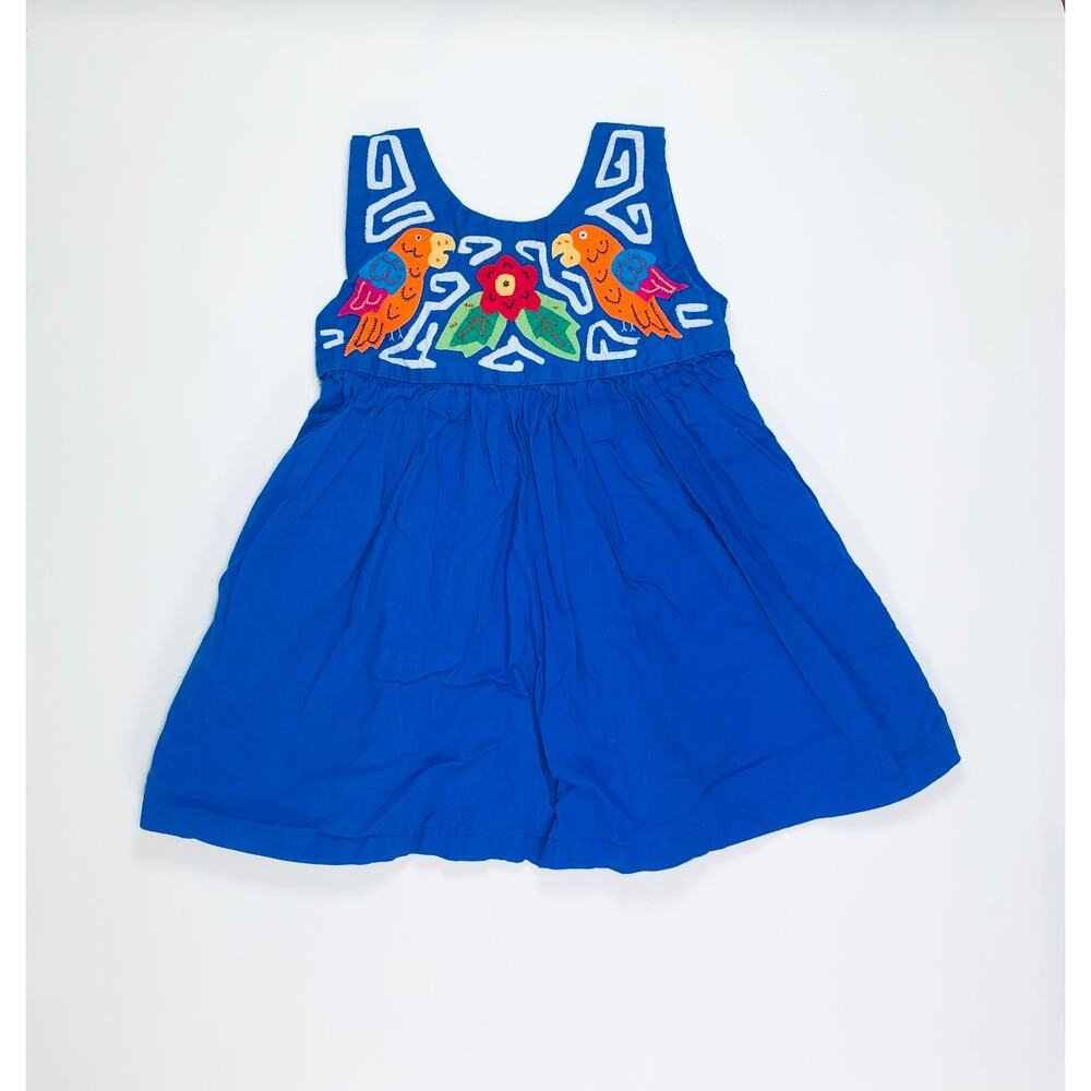GIRLS BLUE EMBROIDERED DRESS SIZE 2/3